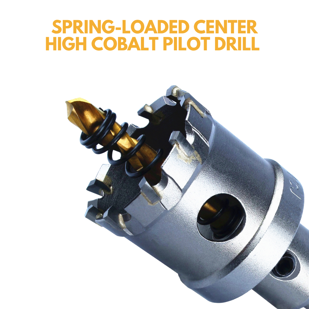 Tungsten Carbide Tipped Hole Saw Drill Bit Imperial System Size for Wood, Steel, Plastic, Aluminum