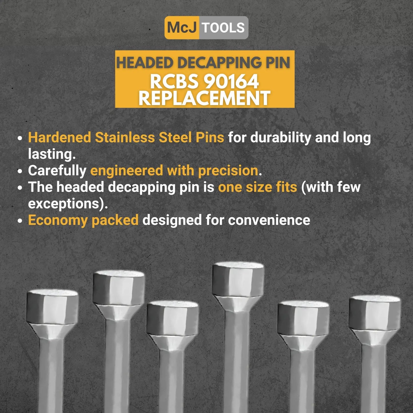 McJ Tools Headed Decapping Pin RCBS 90164 Replacement economy pack