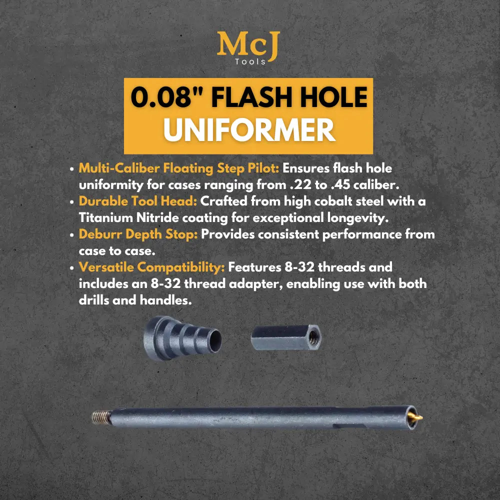 Case Prep 0.08" Flash Hole Uniformer
