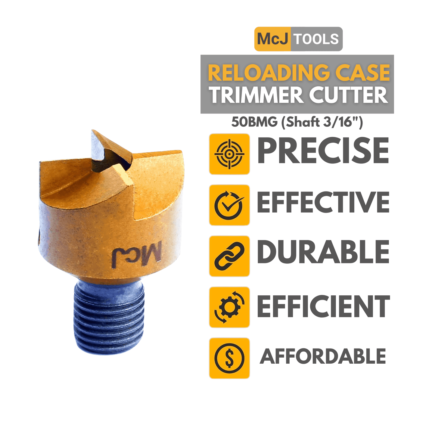 McJ Tools Case Trimmer Cutter 50BMG (Shaft 3/16") McJ Tools