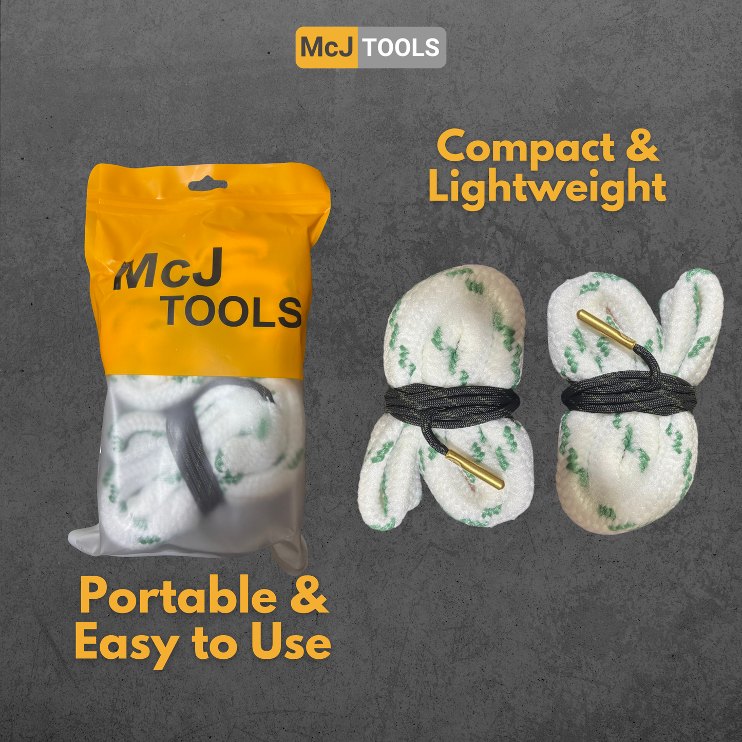 McJ Tools Bore Snake Cleaning Rope 12 GA(2 pack)