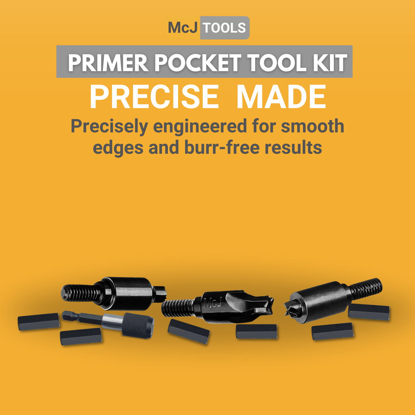 McJ Tools Primer Pocket Tool Kit – 0.163 & 0.205" Cleaner, Uniformer & Reamer