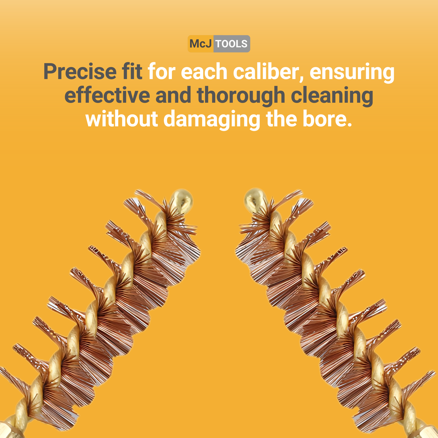 McJ Tools 45 Caliber Bronze Bore Brush – Brass Looped Core for Pistol Cleaning (10-Pack) McJ Tools
