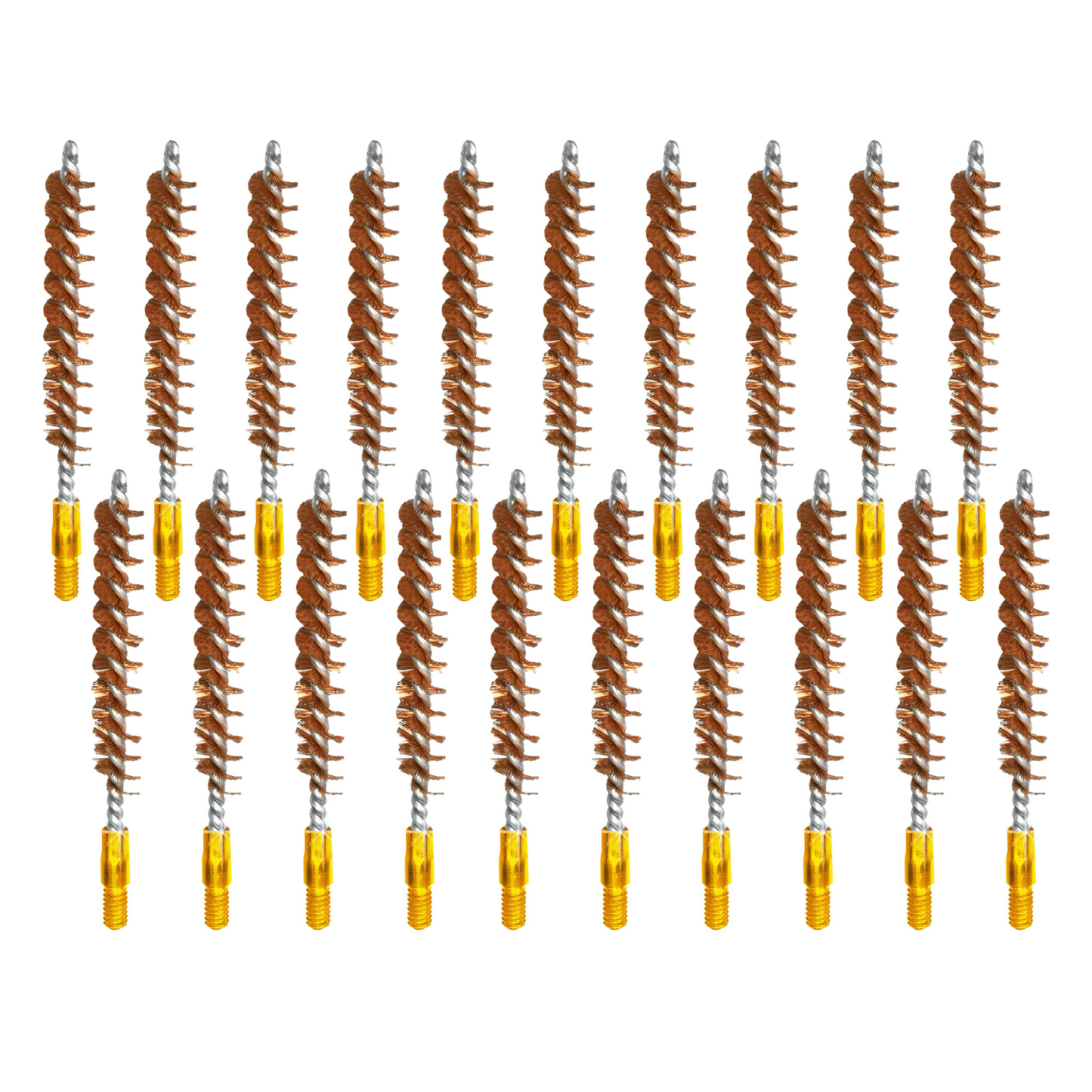 McJ Tools Bronze Bore Brush – Steel Looped Core for Rifle Cleaning (20-Pack)