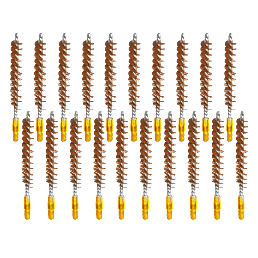 McJ Tools Bronze Bore Brush – Steel Looped Core for Rifle Cleaning (20-Pack)