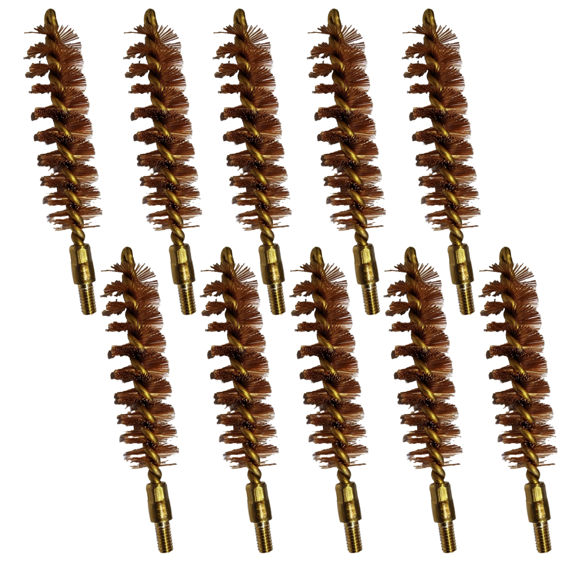 McJ Tools 50 Caliber Bronze Bore Brush – Brass Looped CorePro for Rifle Cleaning (10-Pack)