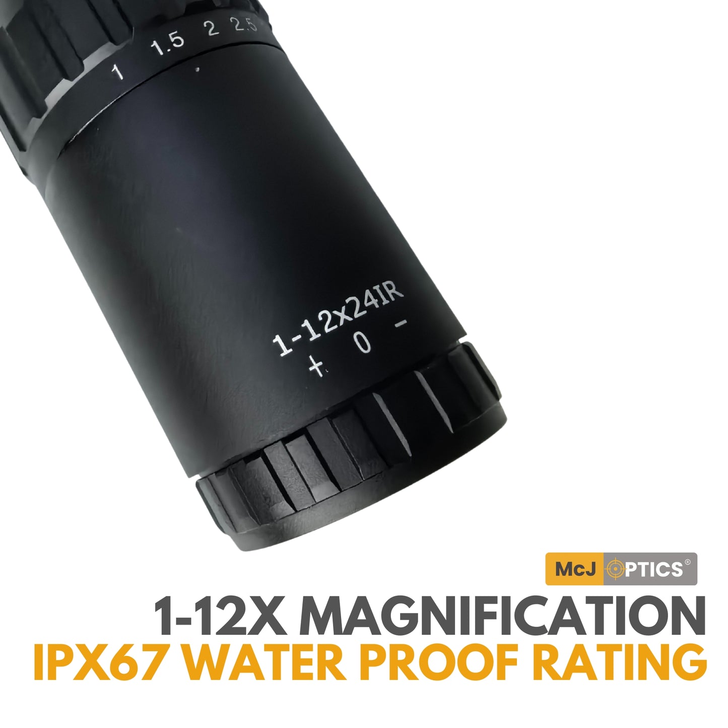McJ Optics 1-12X24IR-SFP – Wideband Green Coating Close-Up