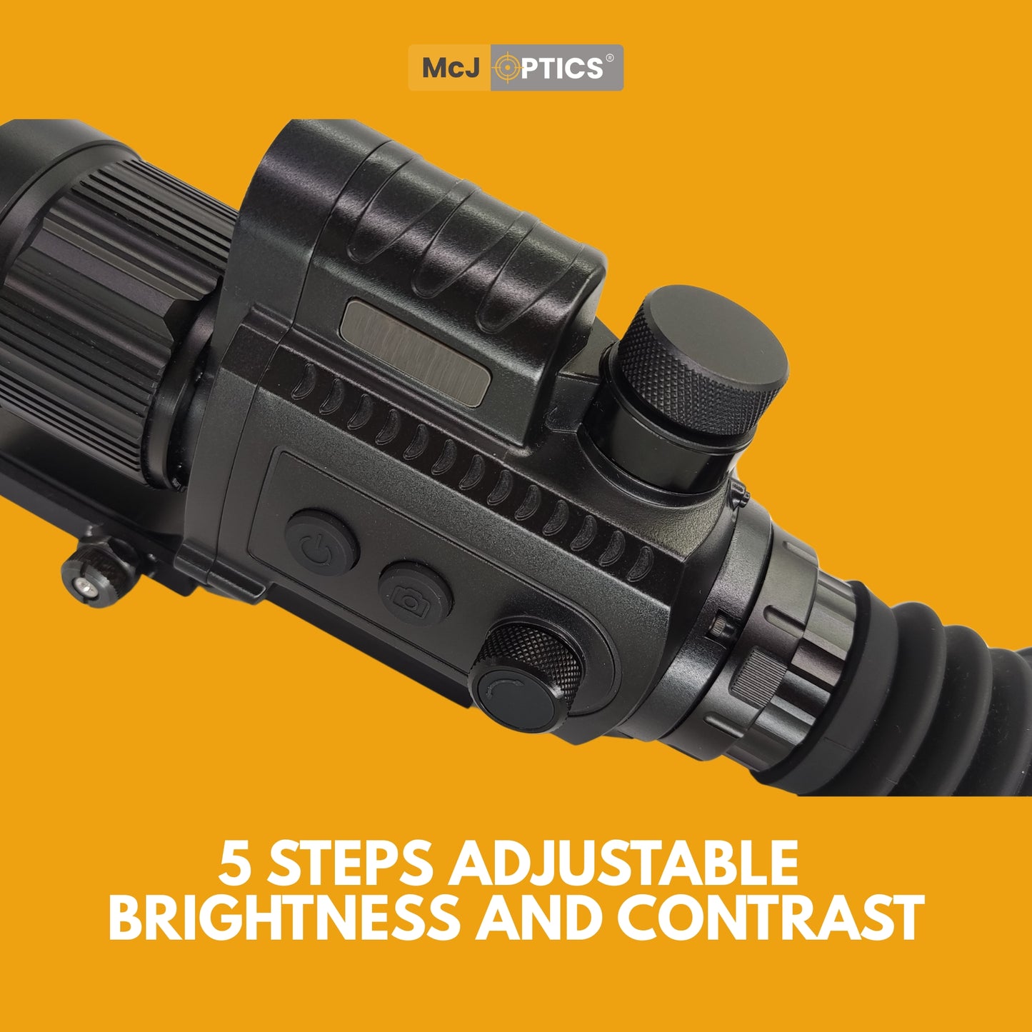 OLED screen display of McJ Optics monocular