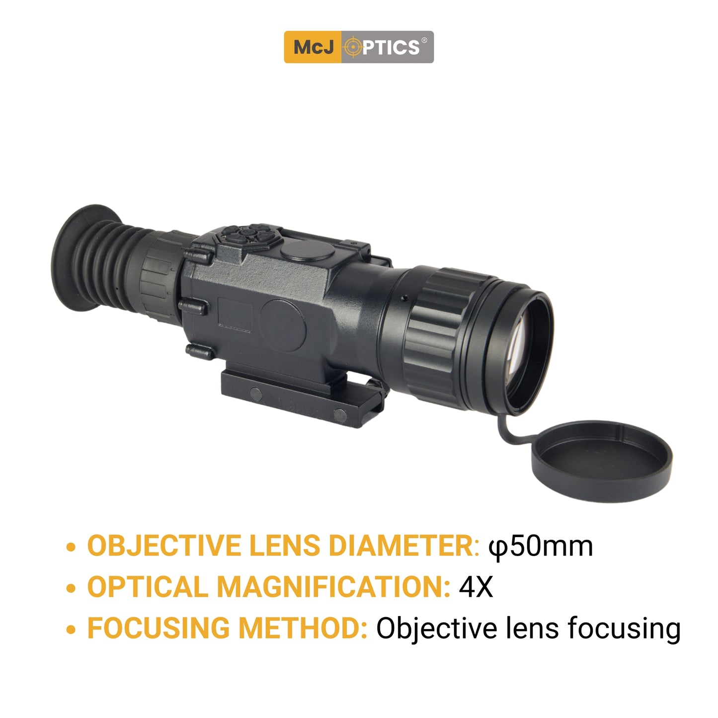 Rear eyepiece with adjustable focus on McJ monocular