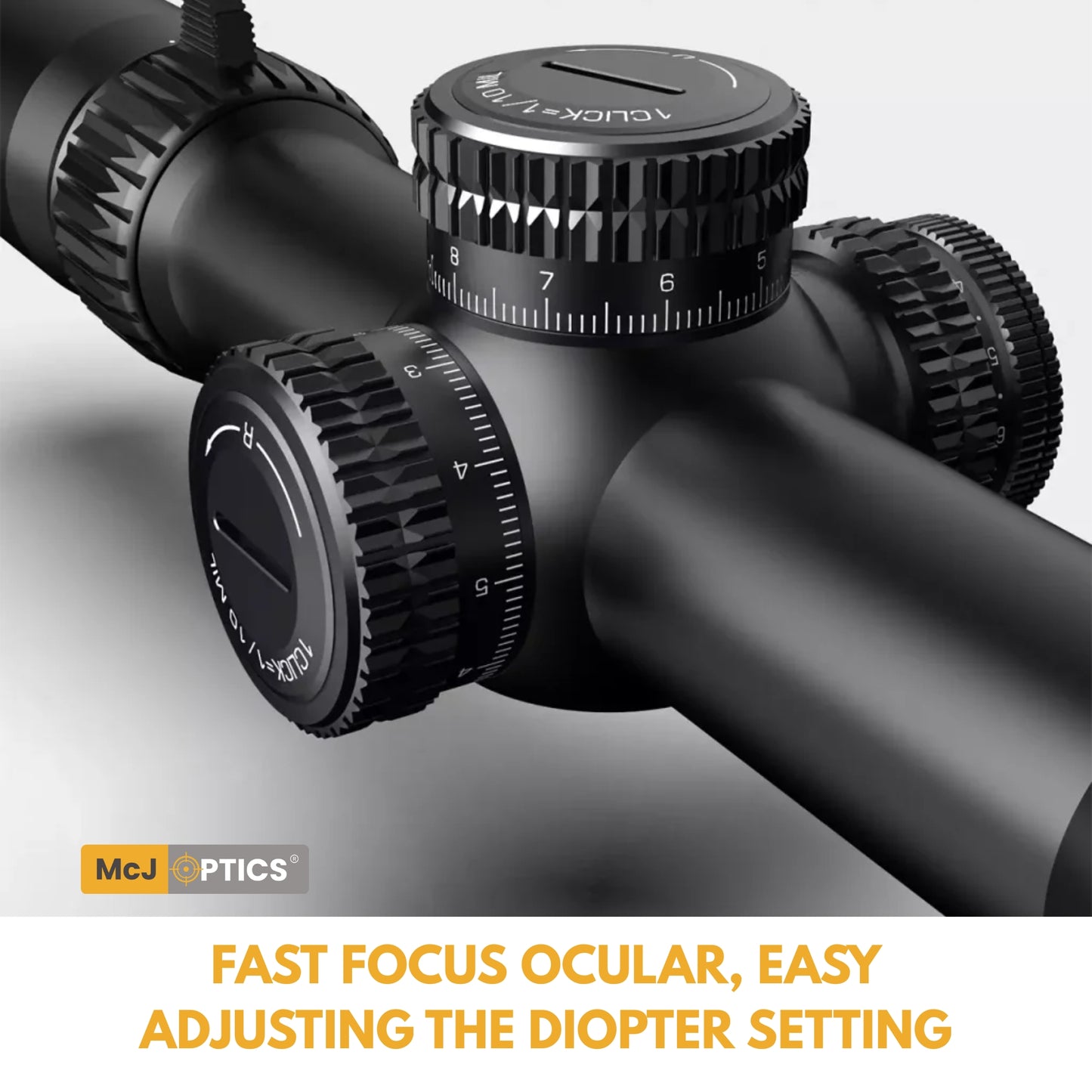 McJ Optics laser rangefinder lens detail