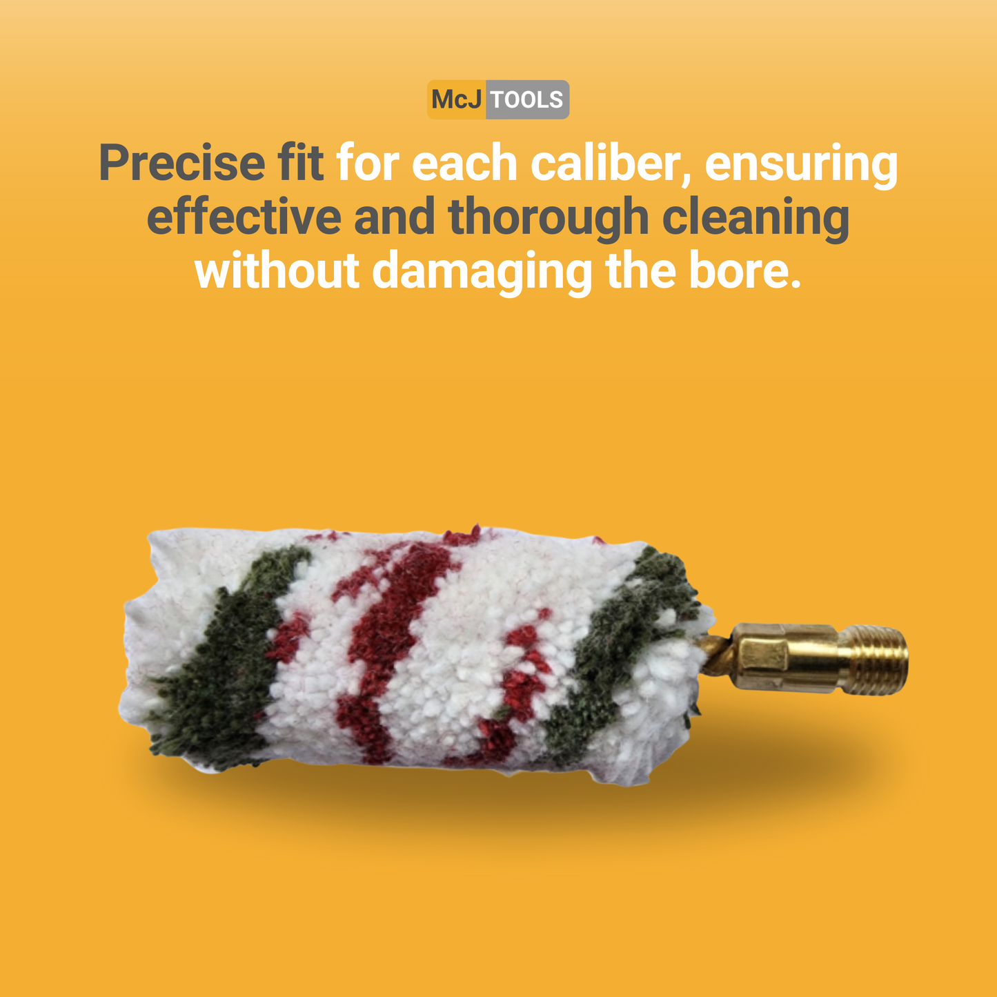 McJ Tools 10 Pack 28 Gauge Shotgun Bore Cotton Mop Brush – Heavy Duty Gun Cleaning Tool with Looped Brass Core McJ Tools