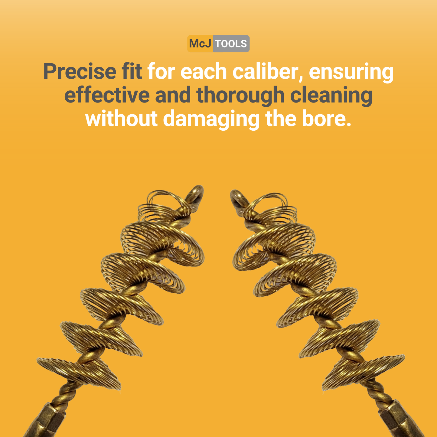 McJ Tools .44 Cal Rifle Helical Bronze Bore Brush 10-Pack – Heavy-Duty Gun Cleaning Brushes with Looped Brass Core for Carbon & Fouling Removal, Essential for Firearm Maintenance McJ Tools
