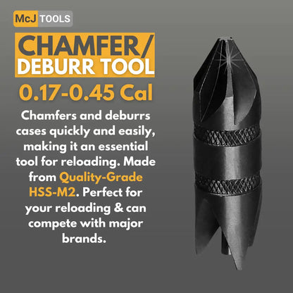 0.17 - 0.45 Cal Chamfer Deburr Reloading Case Prep Tool 