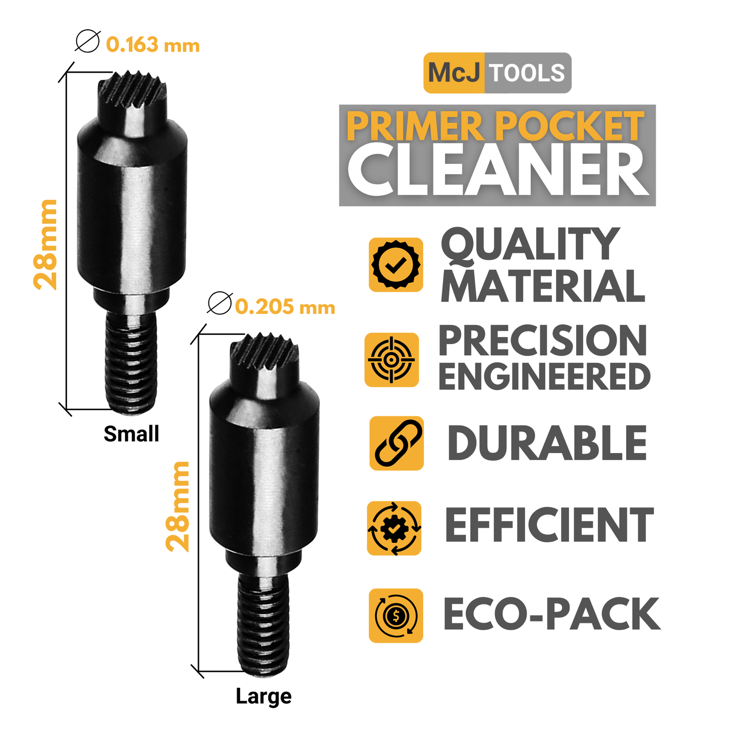 McJ Tools Primer Pocket Cleaners – Large/Small