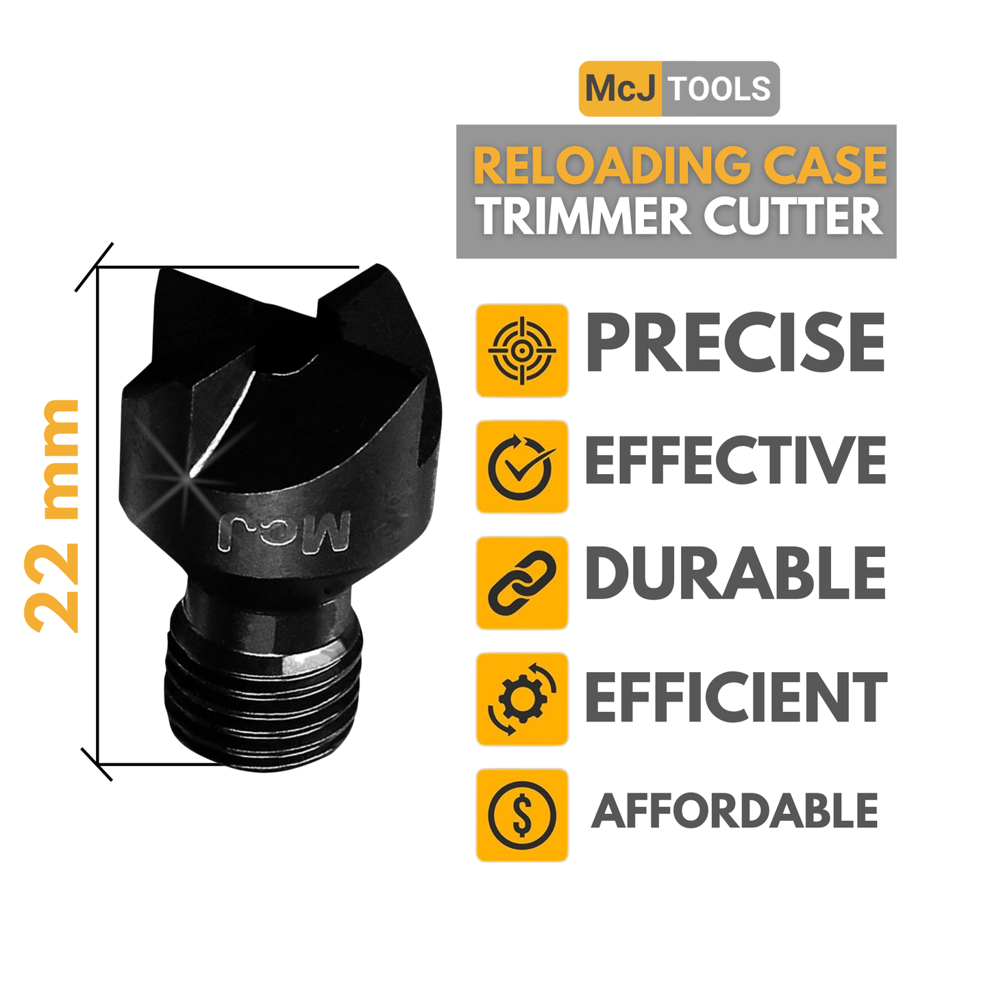 McJ Tools Rotary Case Trimmer Cutter (Shaft 5/32”) – 5-Pack