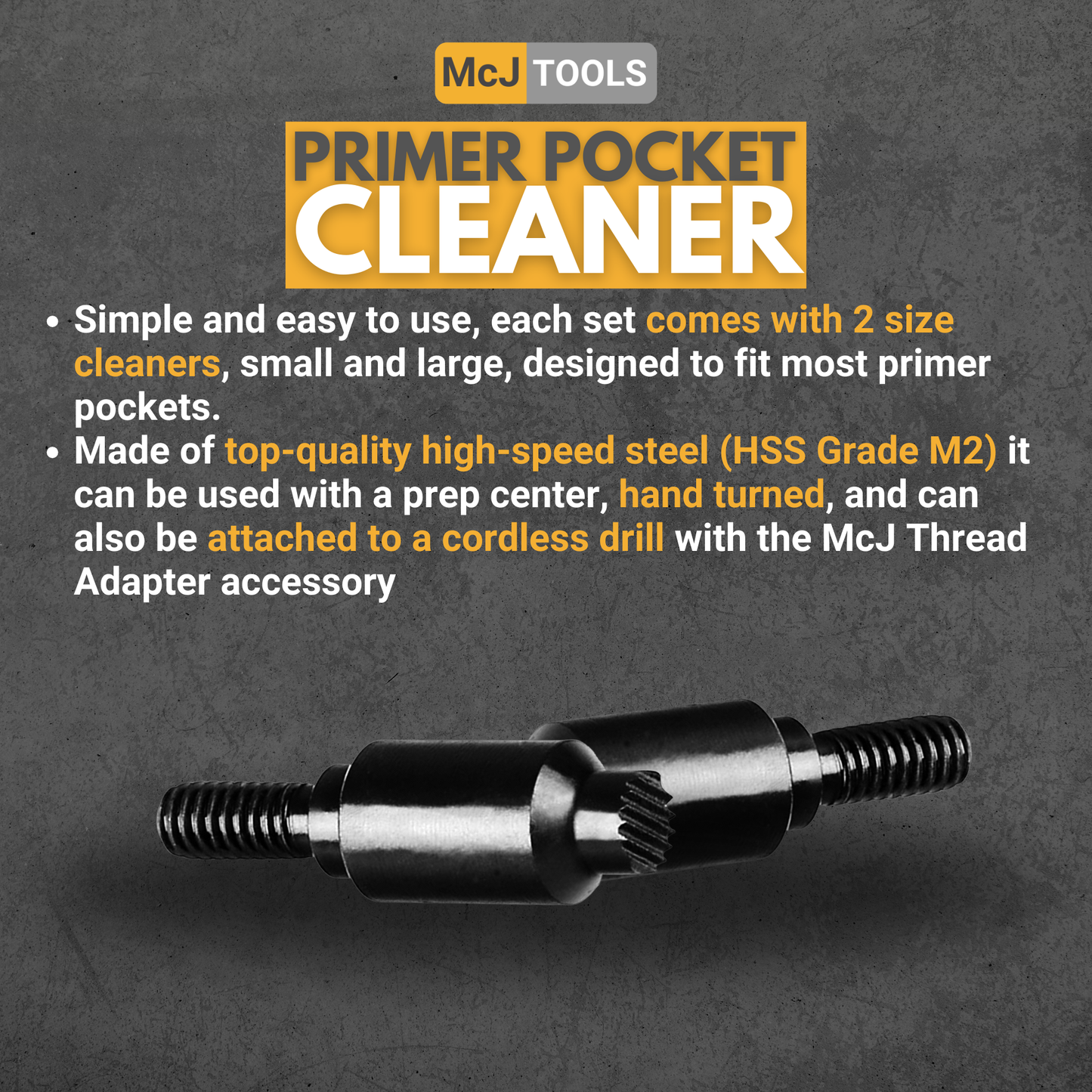 McJ Tools Primer Pocket Cleaners – Large/Small