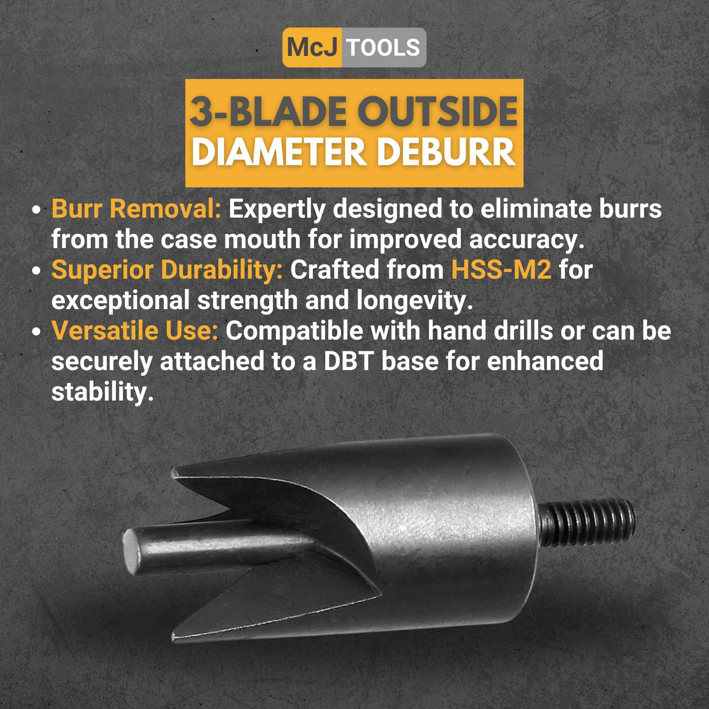 McJ Tools Outside Diameter Deburr Tool – .17 to .45 Caliber