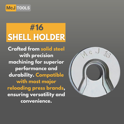 McJ Tools Cartridge Shell Holders #16 – 6-Pack