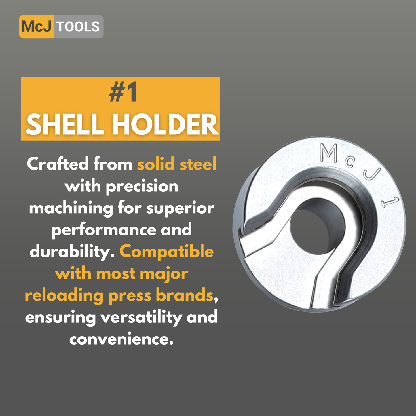 McJ Tools Cartridge Shell Holders #1 – 6-Pack