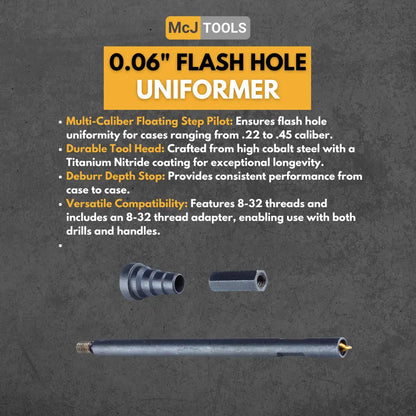 Flash Hole Uniformer Reloading Case Prep Tool