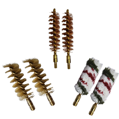 MCJ Tools 12GA Shotgun Brush Kit – 6-Pack (Bronze,Nylon & Cotton Mops)
