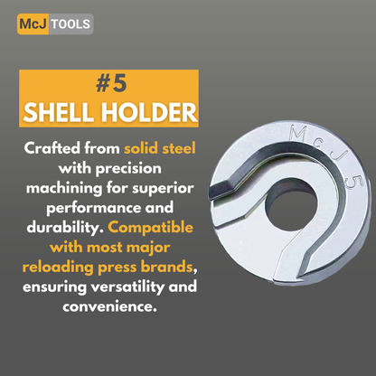 McJ Tools Cartridge Shell Holders #5 – 6-Pack