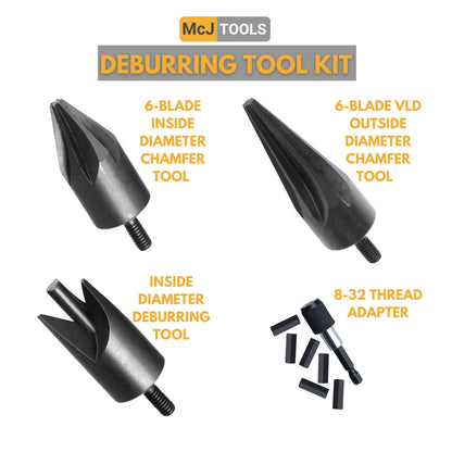 McJ Tools HSSM2 Chamfer/Deburr Tool Kit (.17 to .45 Caliber)