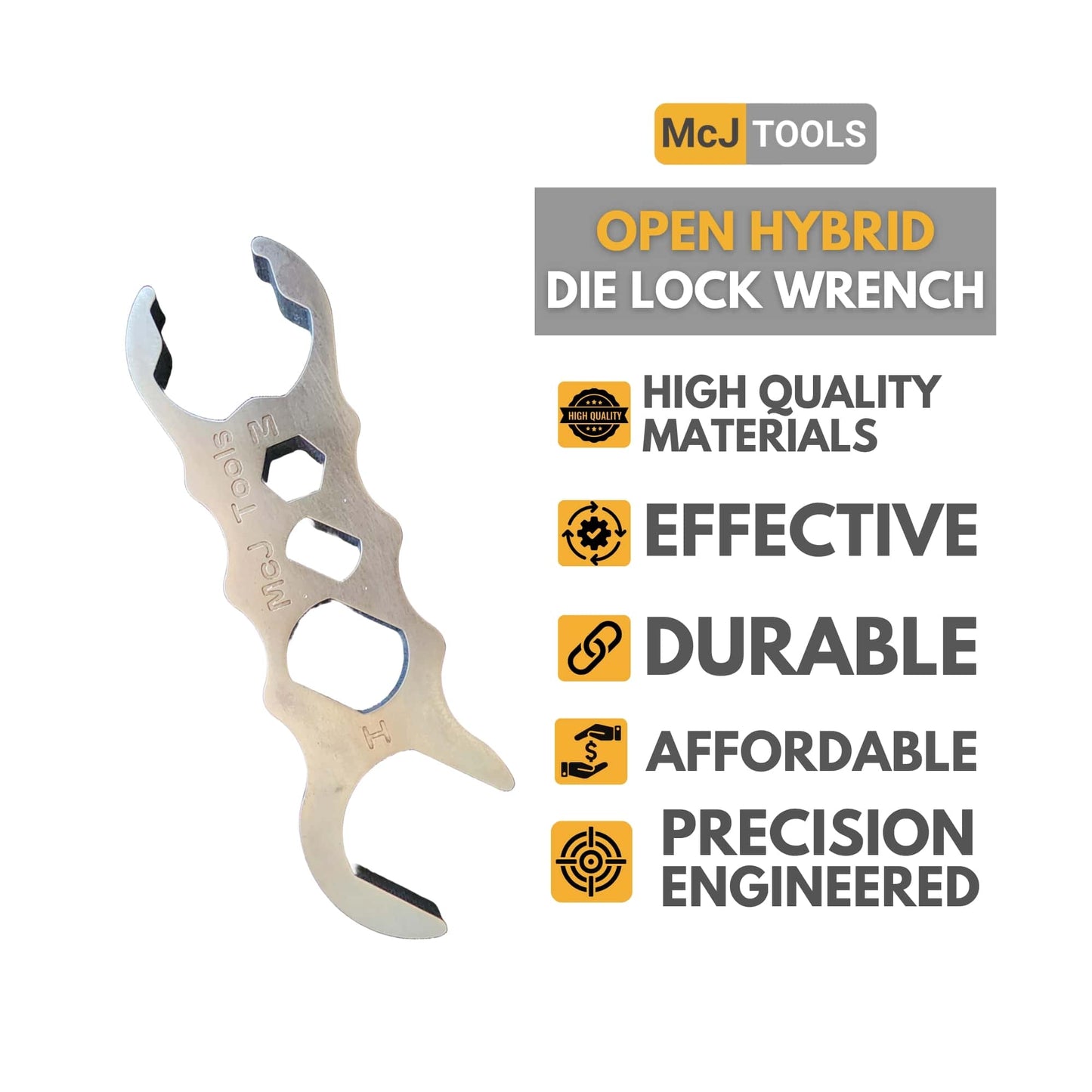 McJ Tools Reloading Hybrid Die Lock Rings Open Hybrid Wrench