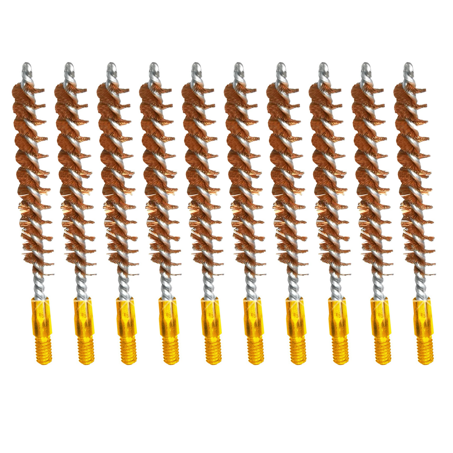 McJ Tools Bronze Bore Brush – Steel Looped Core for Rifle Cleaning (10-Pack)