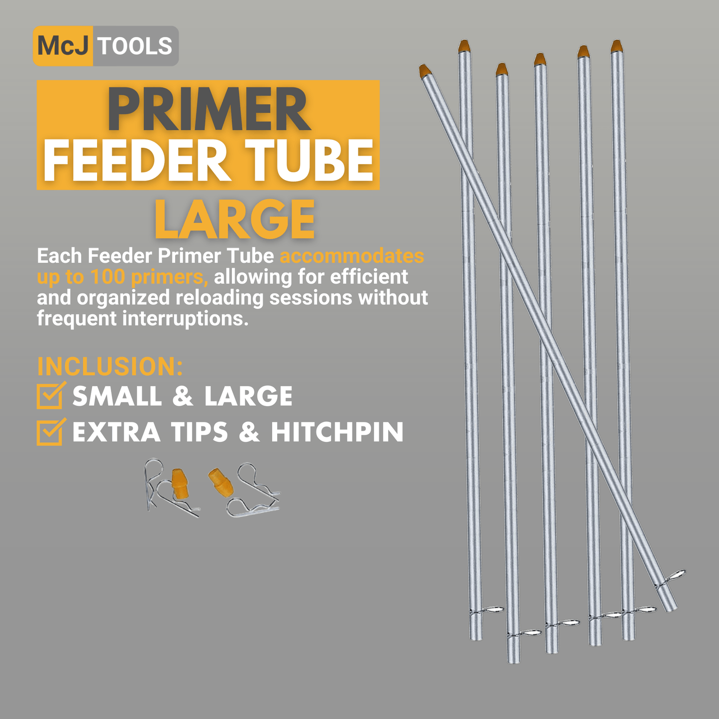 McJ Tools Auto-Primer Feeder Tube Large 6pack