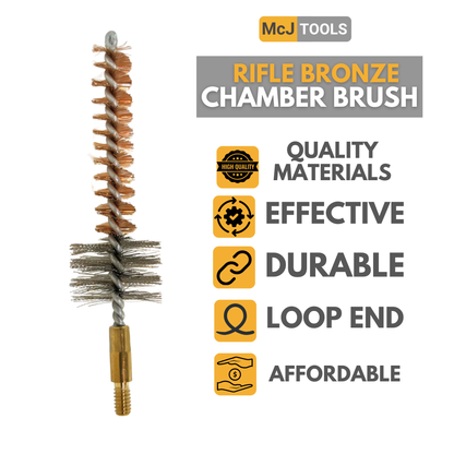 McJ Tools Rifle Chamber Bronze Brush – 7.62mm/.308 Caliber for Rifle Cleaning (10-Pack)