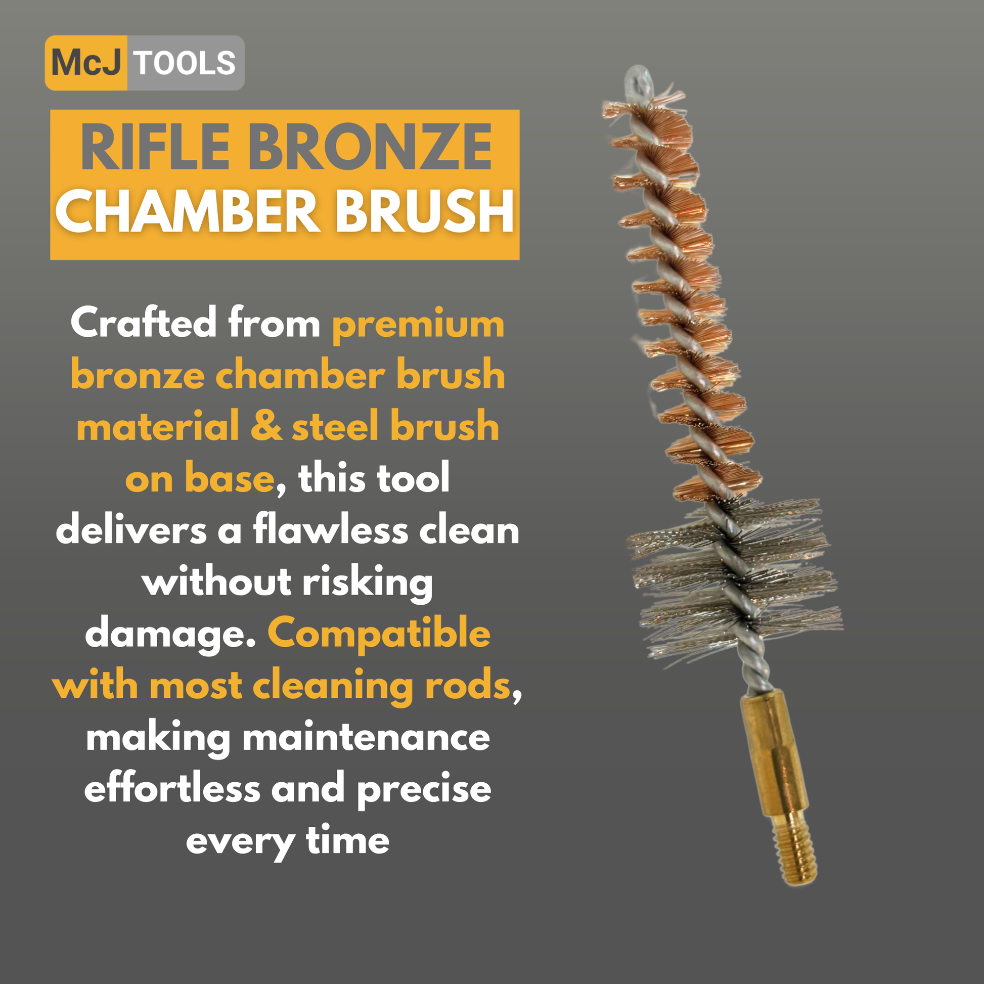 McJ Tools Rifle Chamber Bronze Brush – 7.62mm/.308 Caliber for Rifle Cleaning (10-Pack)