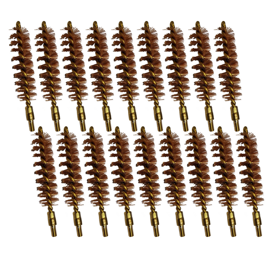 McJ Tools 22 Caliber Bronze Bore Brush – Brass Looped Core for Rifle Cleaning (20-Pack)