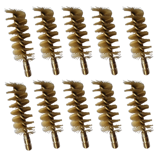 McJ Tools .338 Caliber Rifle Nylon Bore Brush 10-Pack – Heavy-Duty Gun Cleaning Tool with Looped Brass Core, Gentle Yet Effective for Gun Maintenance