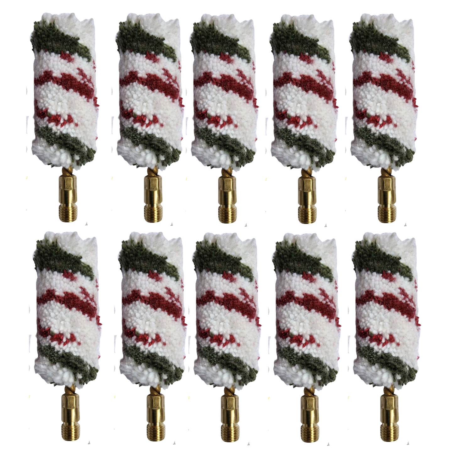 McJ Tools 10 Pack 12 Gauge Shotgun Bore Cotton Mop Brush – Heavy Duty Gun Cleaning Tool with Looped Brass Core