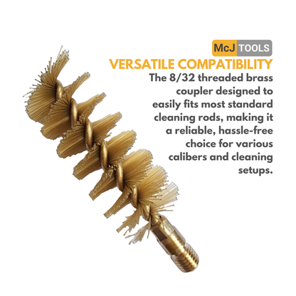 McJ Tools .22 Caliber Rifle Nylon Bore Brush 10-Pack – Heavy-Duty Gun Cleaning Tool with Looped Brass Core, Gentle Yet Effective for Gun Maintenance