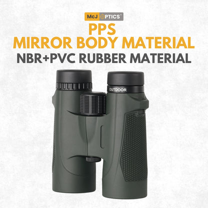 McJ 10x42 Lightweight Binoculars with Lens Covers and Eyecups